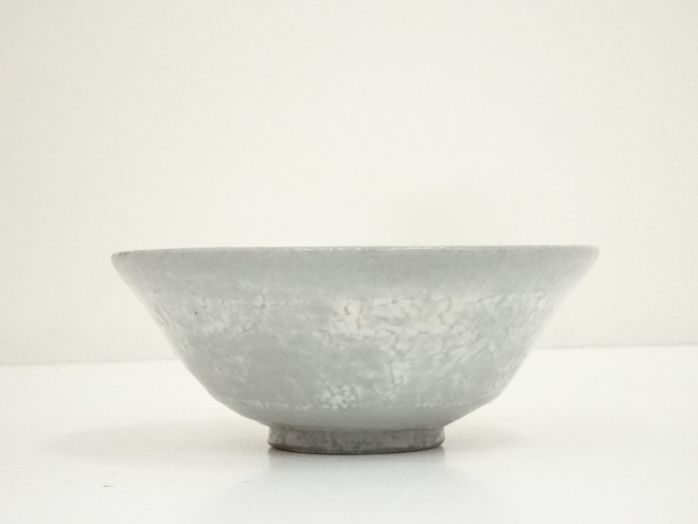 ◆藤茶碗 名家【浅見与し三】作 共箱 京焼 茶道具◆ 抹茶茶碗 京焼 平安 浅見与し三造 金彩 色絵 菖蒲文様 吉峯窯 日本茶